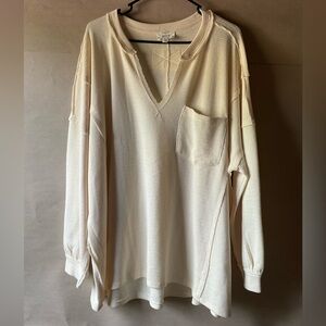 Perch by blu pepper top. Cream. Long sleeve. Size 1X